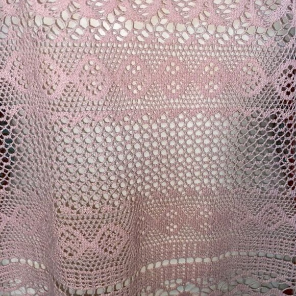 Almost Famous Crochet Knitted Sexy Sheer Peach Color Sleeveless Blouse Size Larg - Picture 3 of 6